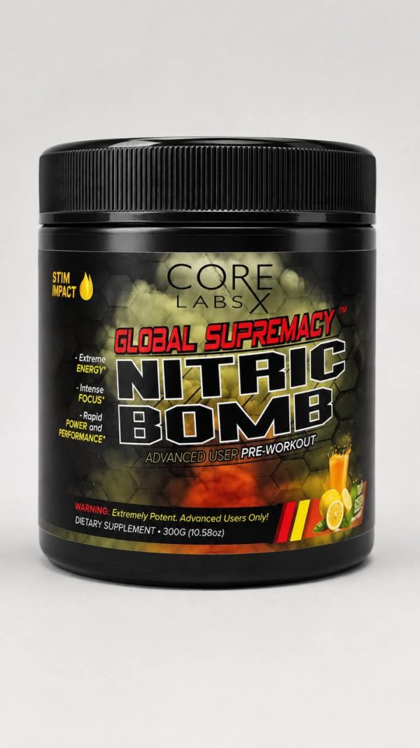 Core Labs X Global Supremacy Nitric Bomb — мощный предтренировочный комплекс, 300 г, 30 порций