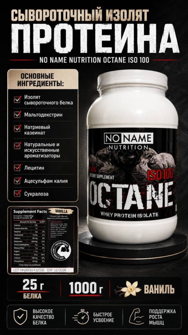 ISO 100 OCTANE No Name Nutrition: Премиальный Изолят Сывороточного Белка для Ваших Целей