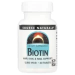 Биотин (Vitamin B7) 5000 мкг от Source Naturals — 60 таблеток