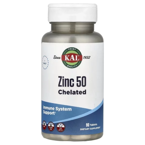 Цинк 50 мг Хелат KAL (Zinc 50 Chelated) — Ваш ежедневный щит для иммунитета и красоты